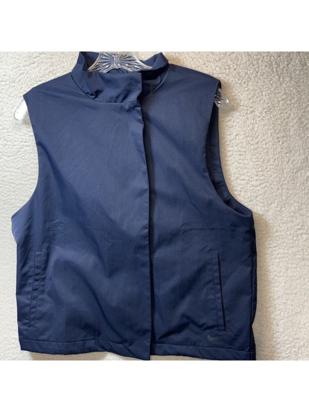 Nike Navy Blue Sleeveless Golf Vest With Pockets Full Zip Closure Women's Medium